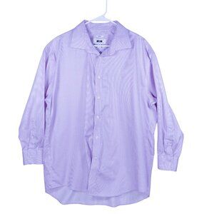 Joseph Abboud Mens Dress Shirt 18 32/33 Fuschia Print Long Sleeve Non-Iron